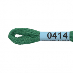 Нитки для вышивания Gamma мулине (0207-0819) 100% хлопок 24 x 8 м цв.0414 зеленый