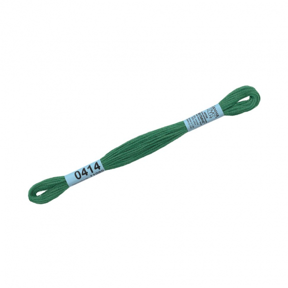 Нитки для вышивания Gamma мулине (0207-0819) 100% хлопок 24 x 8 м цв.0414 зеленый