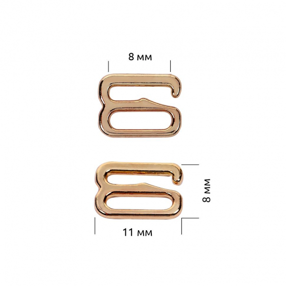 Крючок для бюстгальтера металл TBY-908 08мм, цв.золото, уп.1000шт
