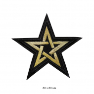 Термоаппликации вышитые Звезда арт. TBT.ТЕР.5.5 цв.1 золото 10 шт 8х8 см