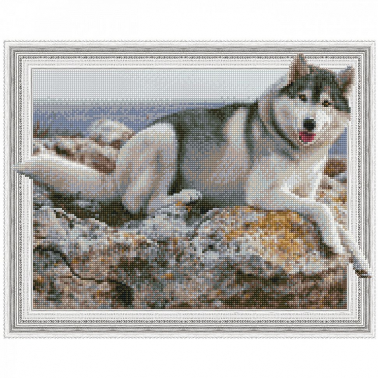 Картина 3D мозаика с нанесенной рамкой Molly арт.KM0786 На берегу моря (29 цветов) 40х50 см