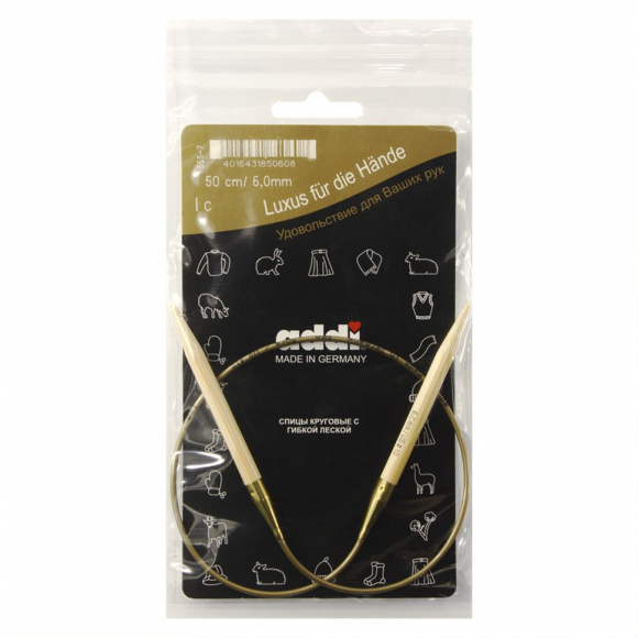 157720_Спицы, круговые, бамбук addiNature BAMBOO №6, 50 см