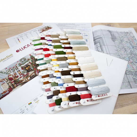 Набор для вышивания LUCA-S арт. B2408 Интерьер у Санты Клауса 65х29 см