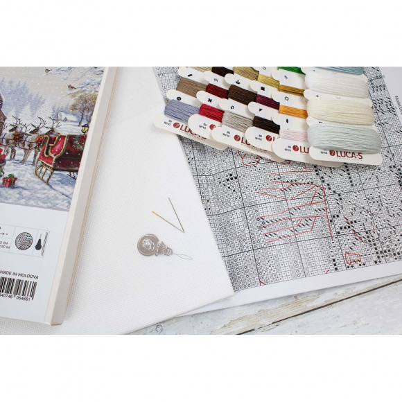 Набор для вышивания LUCA-S арт. B2408 Интерьер у Санты Клауса 65х29 см