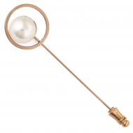 Булавка шляпная TBY.С1606.1 78х23мм цв. золото/белый, уп. 5шт