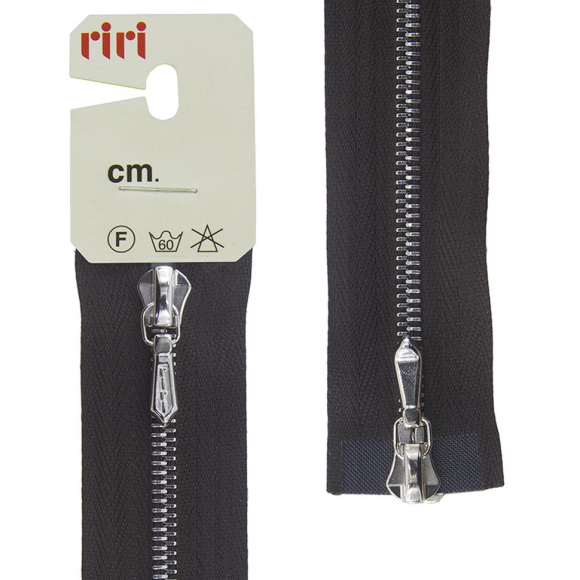 137535_Молния металл, Ni, слайдер Tropf, 4 мм, разъёмная двухзамковая, 90 см, цвет 2226, темный шоколад