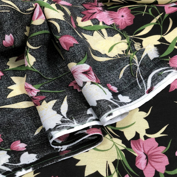 Ткань Штапель TBY Vi-32011-c1 плот 110г/м2 100% вискоза шир. 145 см цв.с1 черный рул.25м Ткань Штапель TBY Vi-32011-c1 плот 110г/м2 100% вискоза шир. 145 см цв.с1 черный рул.25м