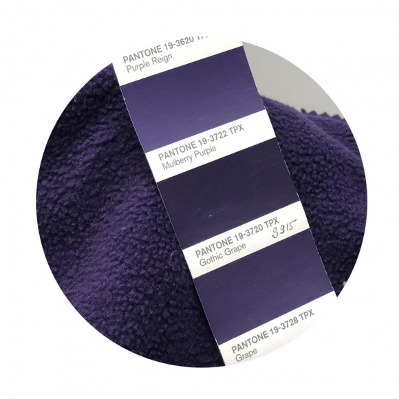 Ткань флис 2-х сторонний TBY-0059-915 190 г/м? 100% ПЭ шир.150см  цв.S915 фиолетовый рул.70-110м (1кг - 3,5м)