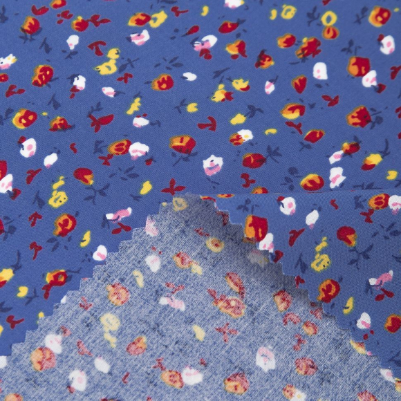 Ткань Штапель 105 г/м? 100% вискоза шир.145 см арт.Р.65665.02 синий рул.30м