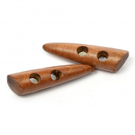 Пуговицы деревянные TBY BT.WD.044 цв.002 коричневый 95L-60мм, 2 прокола, 20 шт