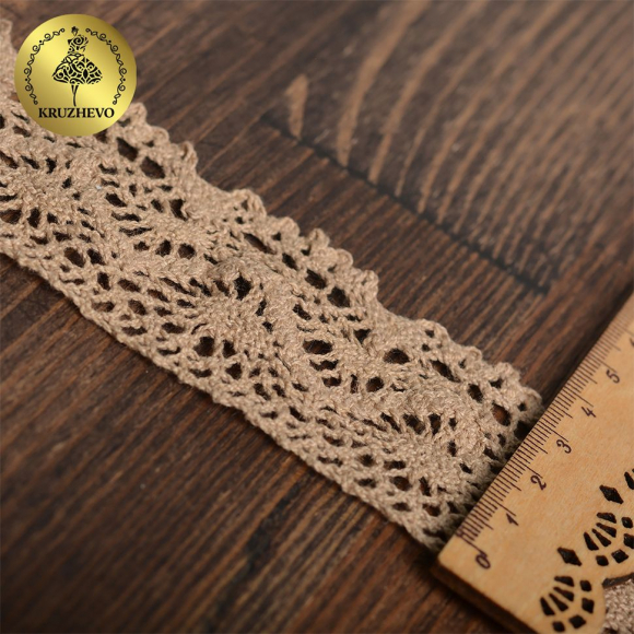 Тесьма вязаная KRUZHEVO 45мм TBY-5235 цв.30 капучино уп.10м