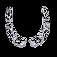 Воротник гипюр KRUZHEVO арт.TR.24GY04 25х7см цв.белый уп.5 компл