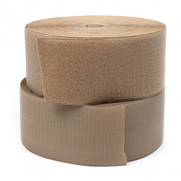 Лента липучка TBY пришивная кач.C шир.100мм цв.F308 бежевый уп.25м (пара)