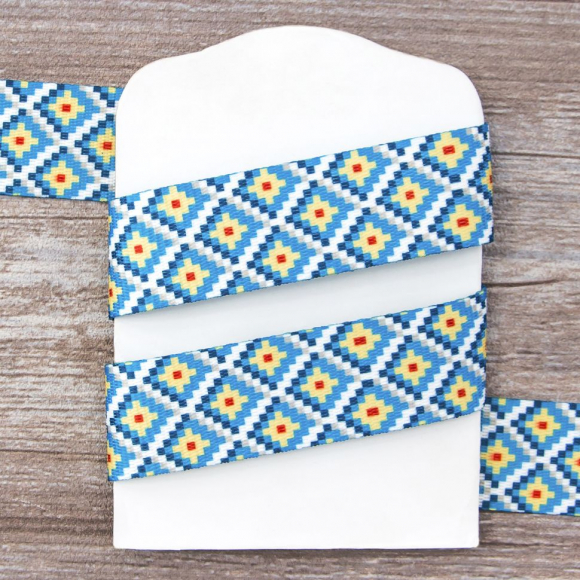 Тесьма ременная декоративная, 30 мм, цвет морской волны 10 м