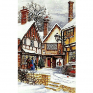 161508_Картина стразами "Город перед Рождеством"