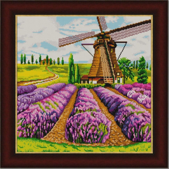 Рисунок на ткани (Бисер) КОНЁК арт. 9916 Мельница 40х40 см