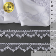 Кружево на сетке арт.TR.7018 шир.20мм цв.01 белый уп.9м