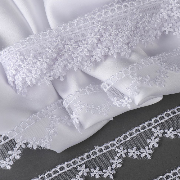 Кружево на сетке арт.TR.7018 шир.20мм цв.01 белый уп.9м