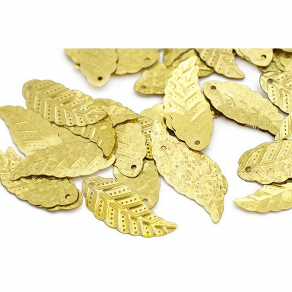 Пайетки россыпью арт.TBY-FLK629 12х32мм цв.50106 золотой уп.50г