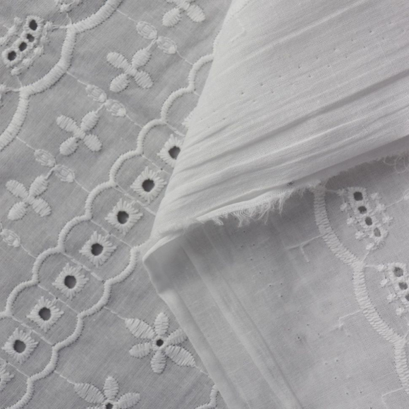 Ткань шитье 145 г кв.м 100% хлопок шир.145 см арт.Р.15300.01 цв.01 белый уп.15м