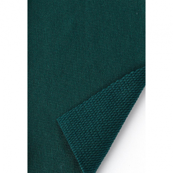 Ткань трикотаж Футер 2х нитка петля 70%хл 25%пэ 5%спан 220г 160см S830 т.зеленый рул.35м