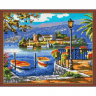 Картина мозаикой с нанесенной рамкой Molly арт.KC0015 Озеро Комо (35 цветов) 40х50 см