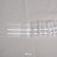 Лента шторная 60мм IDEAL сборка: карандаш арт.607-0 цв. прозрачный уп.10м