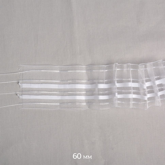 Лента шторная 60мм IDEAL сборка: карандаш арт.607-0 цв. прозрачный уп.10м