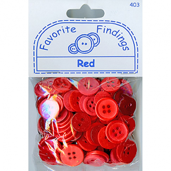 12768_Пуговицы Favorite Findings "Красные"