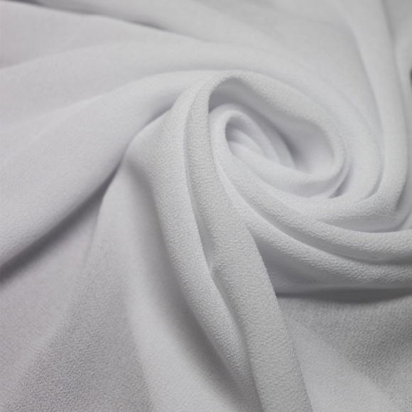 Ткань Креп-шифон 105 г/м? 100% полиэстер шир.150 см арт.Р.14975.01 цв.01 белый уп.25м