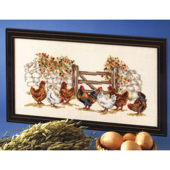 Набор для вышивания OEHLENSCHLAGER арт.22027 Курочки 22х40 см Набор для вышивания OEHLENSCHLAGER арт.22027 Курочки 22х40 см