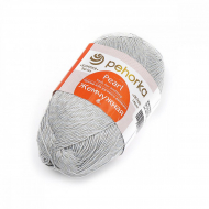 Пряжа для вязания ПЕХ Жемчужная (50% хлопок, 50% вискоза) 5х100г/425м цв.008 св.серый