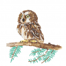 Кристальная мозаика ФРЕЯ арт.ALBP-290 Совенок на ветке (постер) 30х30 см