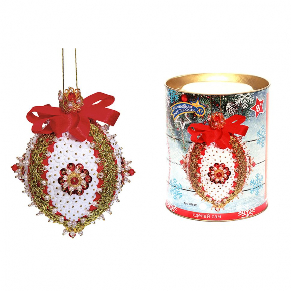 Набор для творчества Новогодний шар из пайеток арт.ВМ.ШП12 Огненный закат