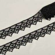 Кружево гипюр KRUZHEVO арт.TR.8G8144 шир.44мм цв.03 черный уп.9м