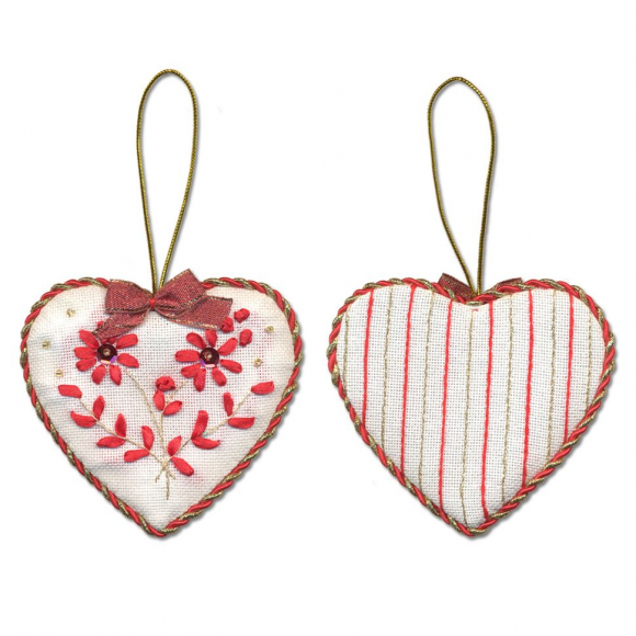 Набор для вышивания PANNA арт. IG-1274 Новогодняя игрушка. Сердечко 8,5х8 см