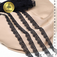 Кружево гипюр KRUZHEVO арт.TR.8GB0732 шир.15мм цв.03 темно-синий, уп.9м