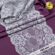 Кружево-стрейч KRUZHEVO арт.TBY.L838 шир.180мм цв.17 серый уп.25м