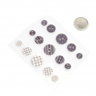 Набор пуговиц Magic Hobby для скрабукинга арт.MG BUT 105 цв.серый уп.15 шт