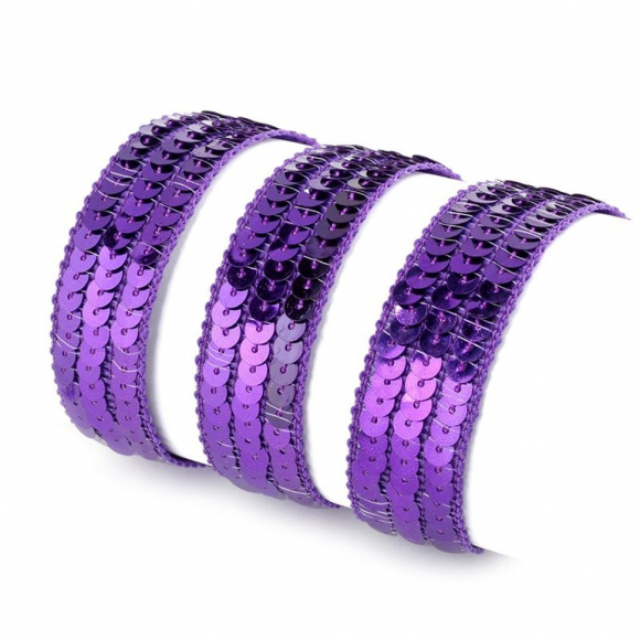 Тесьма с пайетками TBY арт.9003 шир.25 мм цв.34 фиолетовый уп.9,14м Тесьма с пайетками TBY арт.9003 шир.25 мм цв.34 фиолетовый уп.9,14м