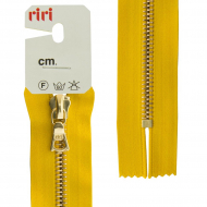 66192_Молния металл, Gold, неразъёмная, на атласной тесьме, 6 мм, 18 см, цвет 5339, горчичный