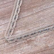 Мерсеризованное хлопковое кружево, 15 мм, серый