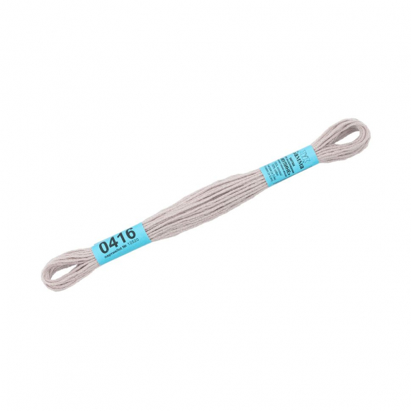 Нитки для вышивания Gamma мулине (0207-0819) 100% хлопок 24 x 8 м цв.0416 св.серый