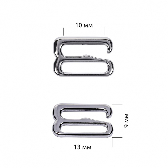Крючок для бюстгальтера металл TBY-910 10мм, цв.никель, уп.1000шт