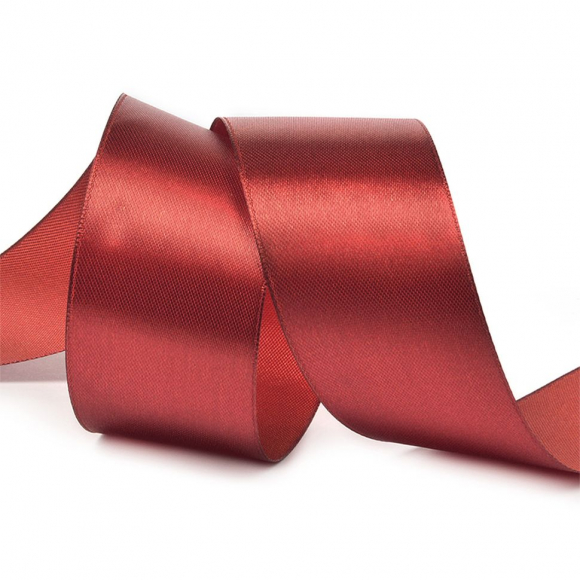 Лента атласная 38мм цв.3091 т.красный IDEAL уп.27,4 м