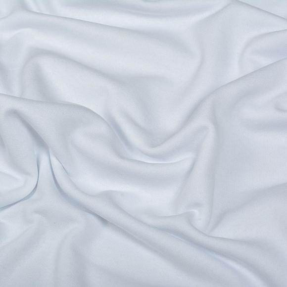 Ткань трикотаж Футер 2х нитка начес хлопок 190г опененд 100+100 белый уп.10м