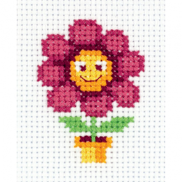 Набор для вышивания KLART арт. 8-377 Красный цветочек 8х9,5 см