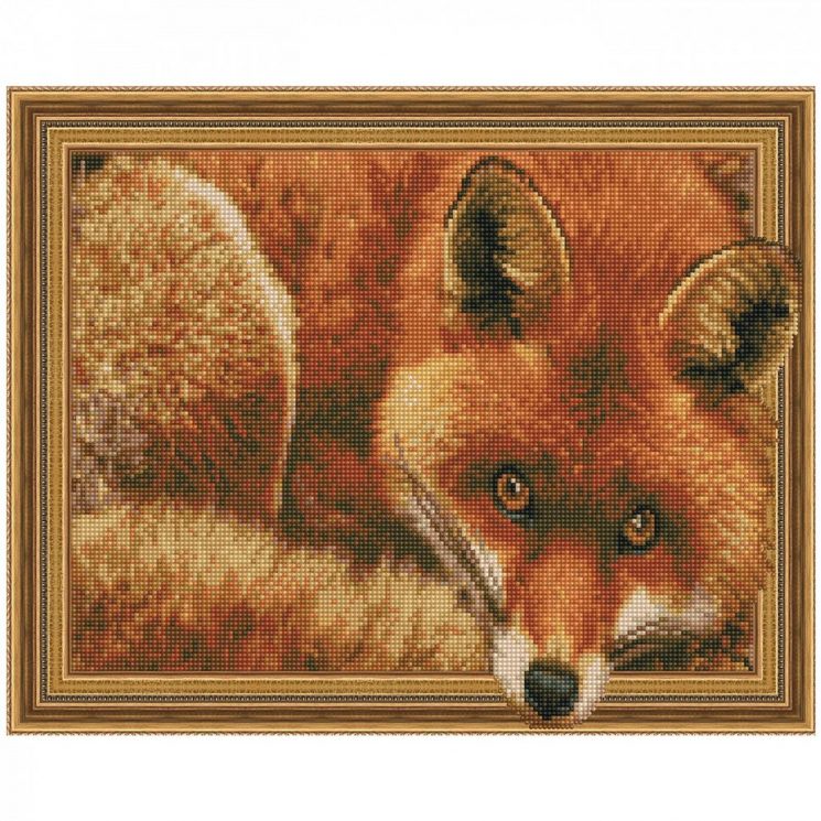Картина 3D мозаика с нанесенной рамкой Molly арт.KM0788 Лисица (28 цветов) 40х50 см