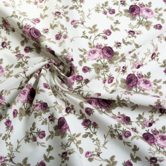 Ткань ранфорс Розарий, арт.WH 7701-v01, 130г/м?,100% хлопок, шир.240см, цв.брусника, уп.3м