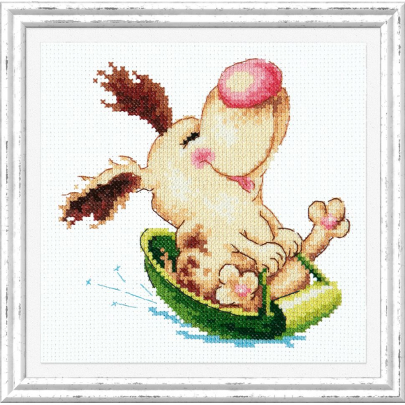 Набор для вышивания ЧУДЕСНАЯ ИГЛА арт.16-20 Щенячий восторг 14х13 см